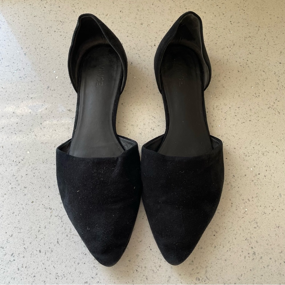☕️ Vince | Nina Black D’Orsay Suede Ballet Flats ☕️